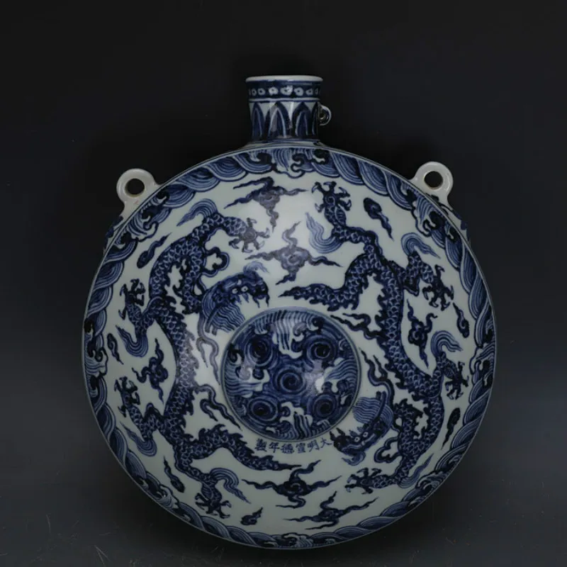 Античная Ming фарфоровая ваза из цзиндэчжэньского фарфора ручная роспись Синие и