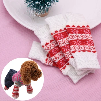 

4Pcs Pet Dog Cat Winter Snow Leg Warmer Sleeves Protectors Pet Supplies