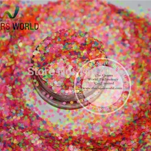 Смешанные неоновые цвета устойчив к растворителям Шестигранная форма блеск для лака для ногтей и украшения своими руками Размер: 1,5 мм 1 упаковка = 50 г