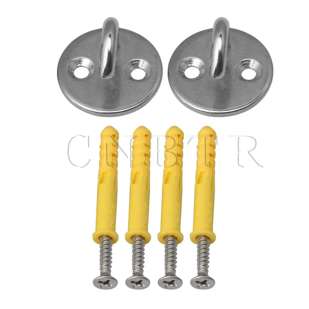 CNBTR 33mm Dia 304 Stainless Steel Round Pad Eye Loop Ceiling Wall