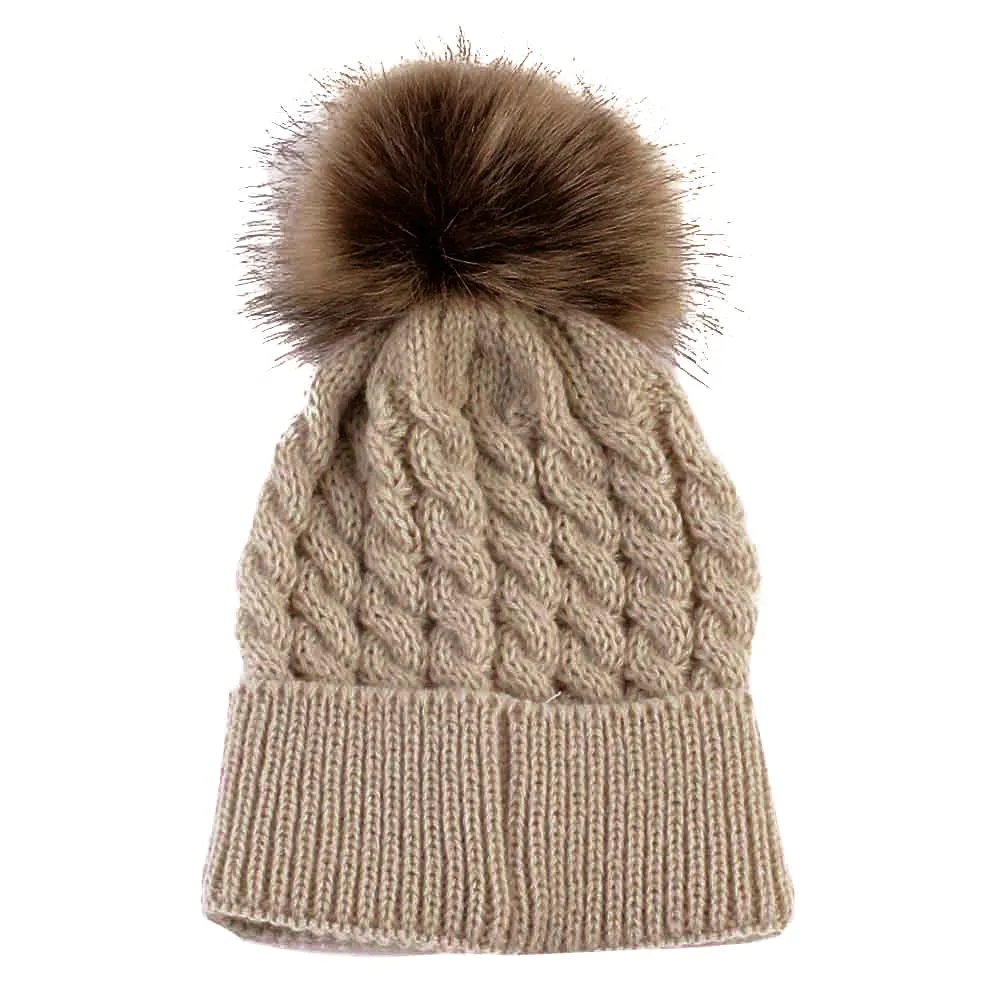 Зимние теплые детские шапки для малышей, милые шапки для новорожденных, вязаные милые шерстяные помпоны, детские шапки