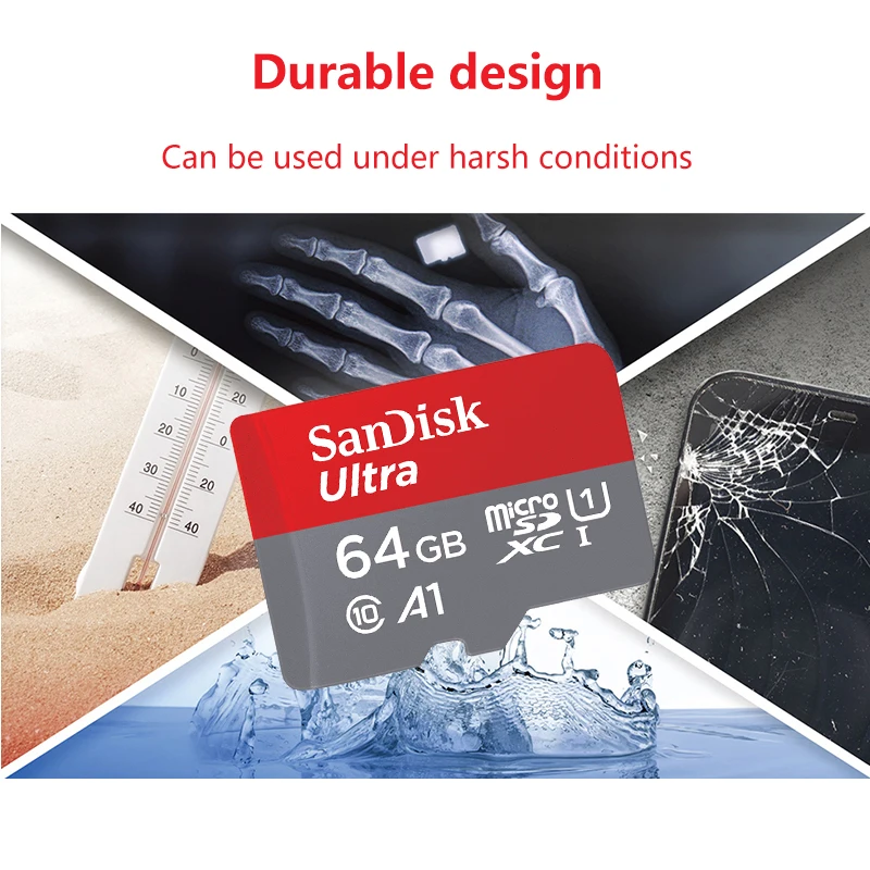 Sandisk ультра оригинальные карты памяти Micro SD 16 ГБ 32 64 TF карта 128 256 Гб класс 10 A1