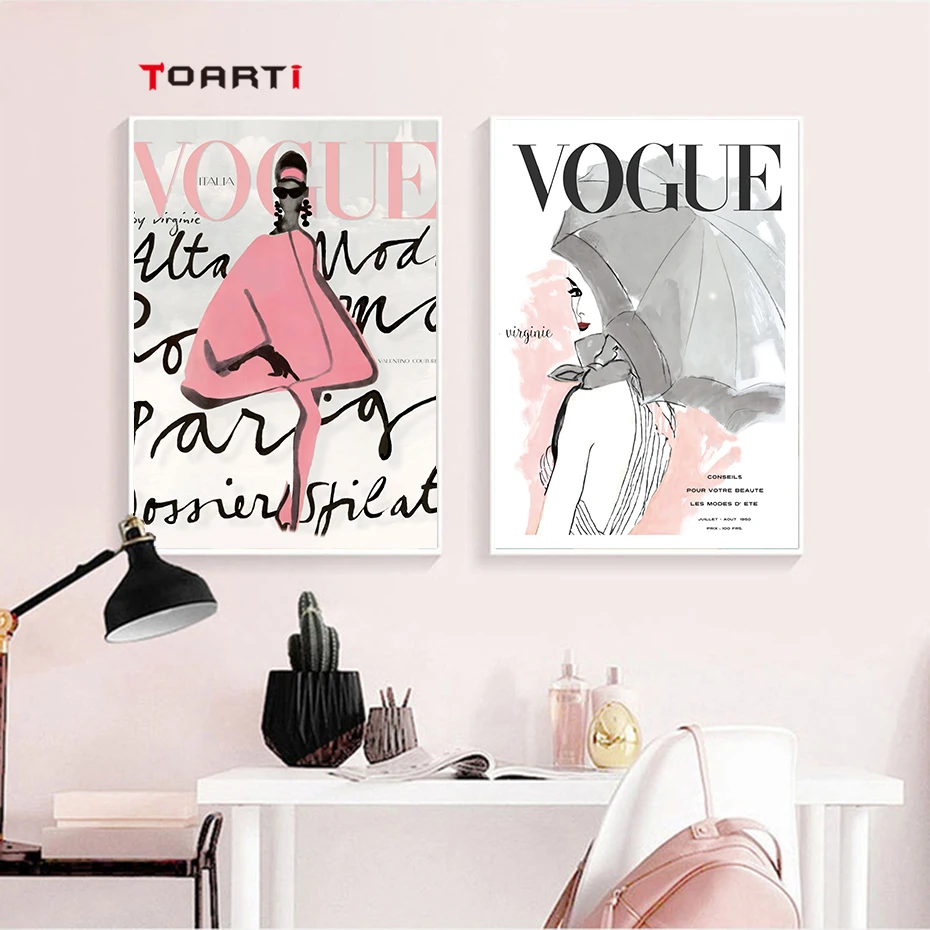 

Minimalist Vogue Cover Women Nordic Poster and Prints Canvas Painting Wall Picture For Living Decor For Living Room Home Decor