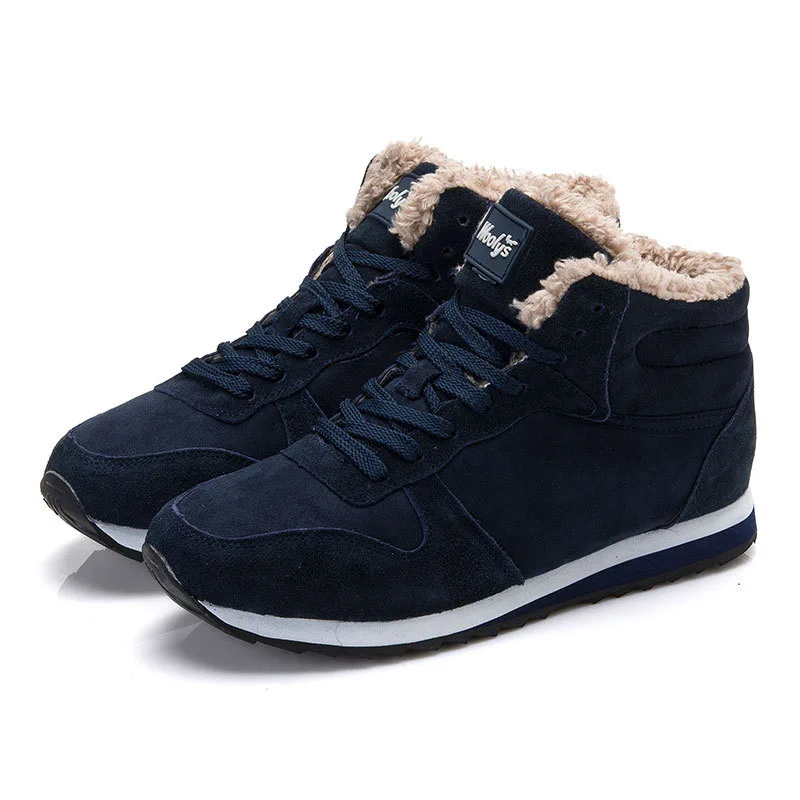 

2018 New Men Boot Winter Lace Up Warm Snow Boots Men High Quality Men Ankle Boots Flock Men Shoes Snow Shoes sneakers