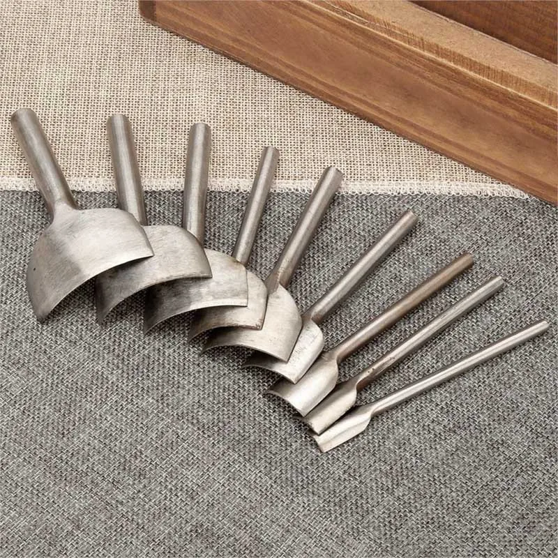 

9size/Set DIY 1/4 Handwork Leather Tool Belt Round Fillet Shaped Punch Tail Cut Round Belt Punch 10-50mm