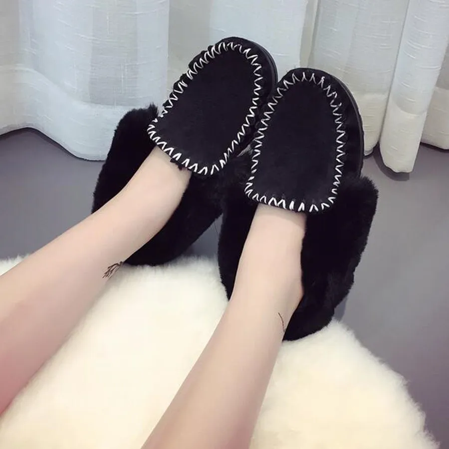 

fashion winter snow boots cotton warm flat pink black brown gray women's shoes size 6-9