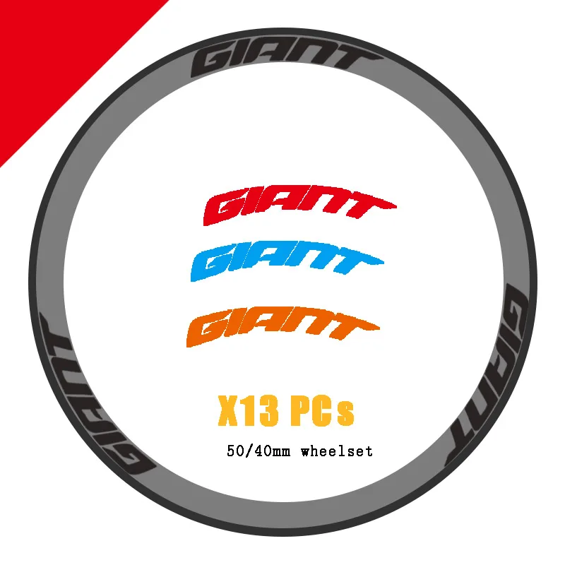

13 Pcs GIANT stickers/decals of road bike/bycicle wheel for 700C 38 40 mm cycling Free shipping