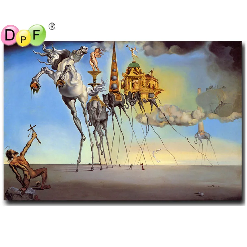 DPF Алмазная картина сделай сам Salvador Dali фантазия Череп алмазная вышивка мозаика