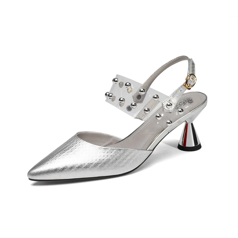 Smirnova/ г., новая модная летняя обувь женские элегантные свадебные босоножки с острым носком и пряжкой женская обувь из натуральной кожи высокий каблук