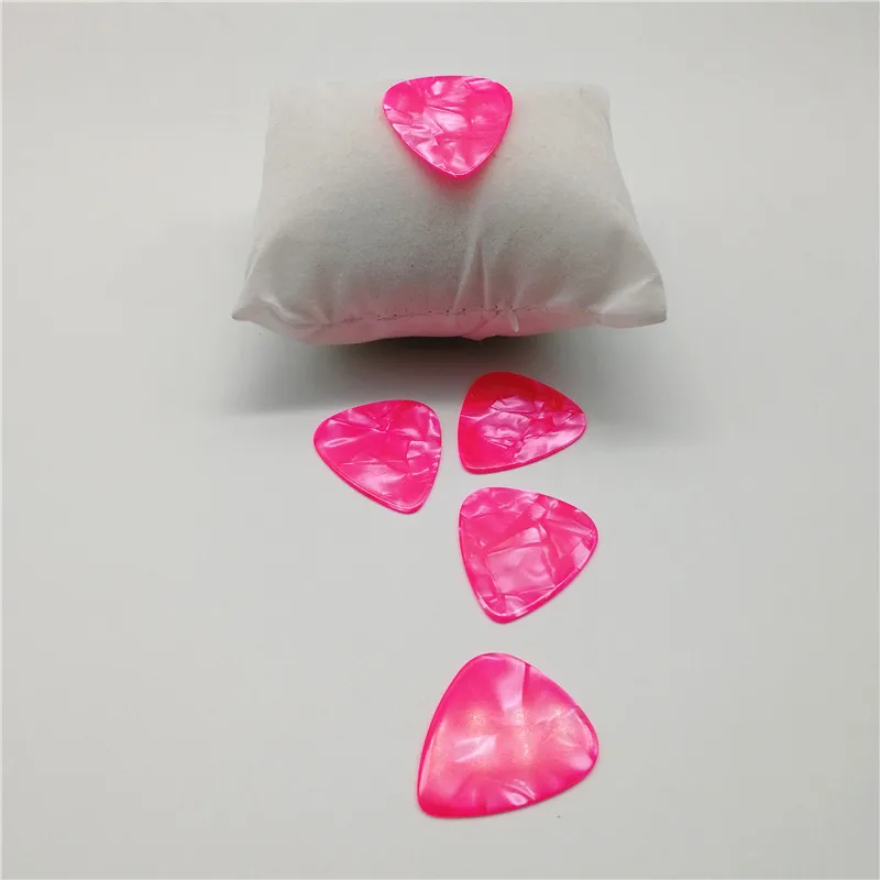 100PCS Pink Pearl Guitar Picks Blank Pearloid Pink Guitar Plectrum for Guitar