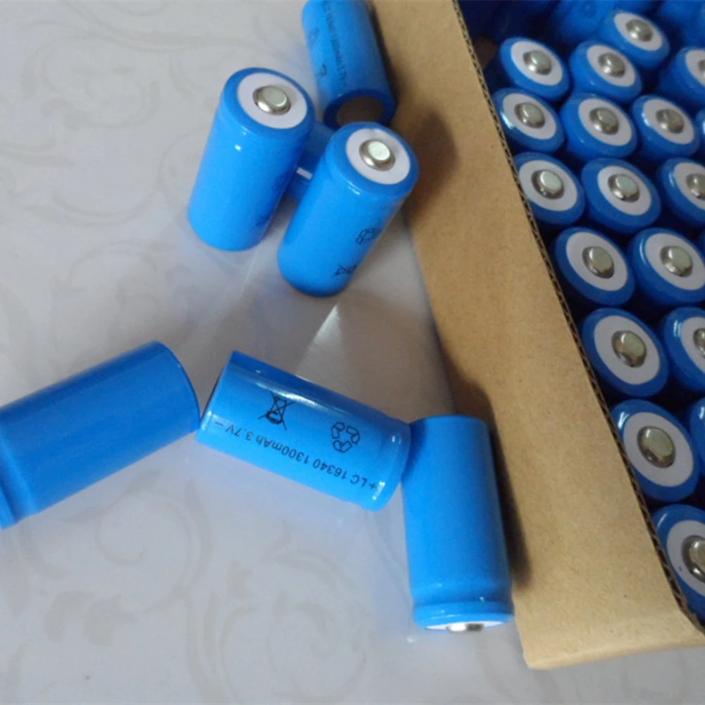 

4 pcs/set Rechargeable CR123A 16340 1300mAh 3.7V Li-ion battery for Led Flashlight batery litio battery Wholesale