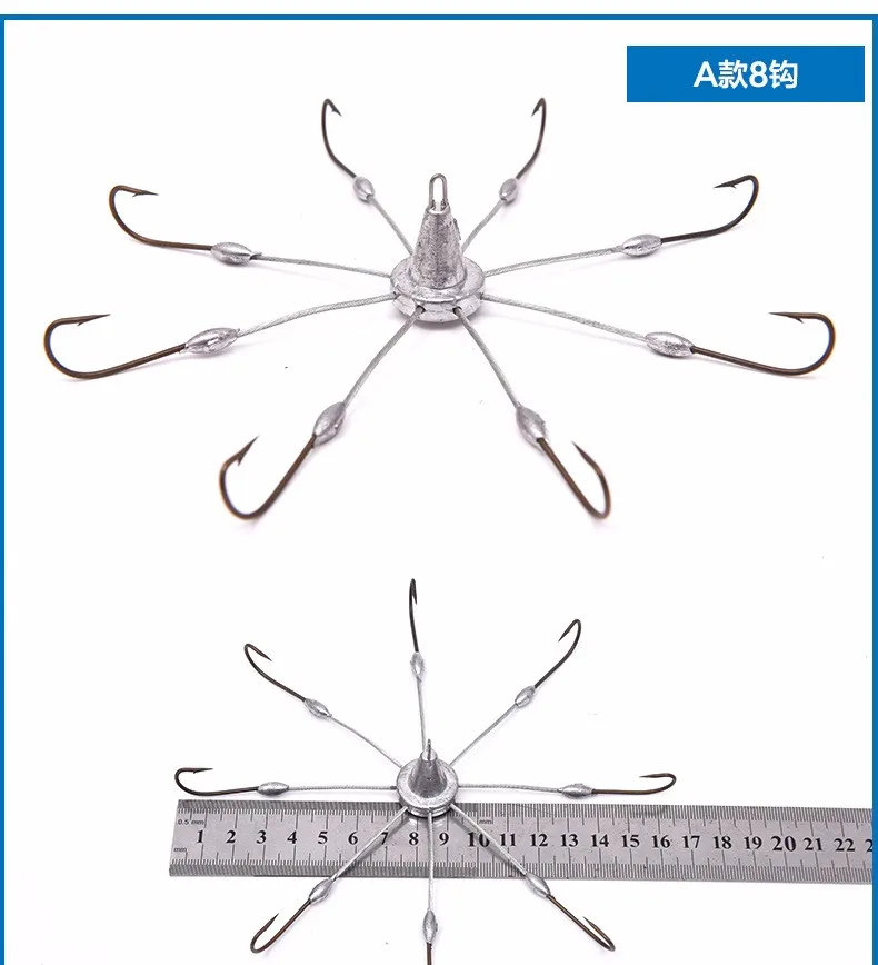 Рыболовный краб-крючок 8/10 крючков крабы ловушка рыболовный крючок с свинцовыми взрывами рыболовные крючки