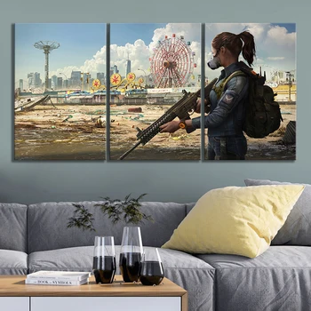 

Modular Pictures Canvas Wall Art Paintings Printed 3 Panels Tom Clancy's The Division 2 Video Games Poster Living Room Home Deco