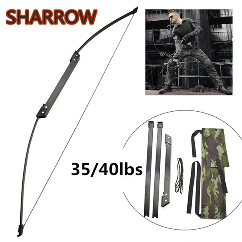 

56" 35/40lbs Recurve Bow Straight Adult Takedown Portable Takedown Bow Target Black Bow Practice Shooting Archery Accessories