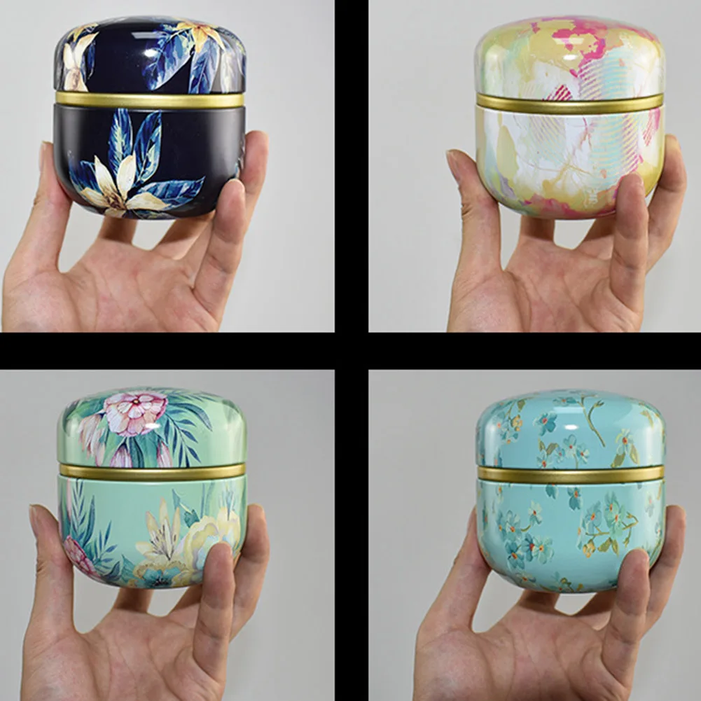 

Multifunction Chinese Style Tea Caddies Round Metal Tea Box Jar with Lid HFing