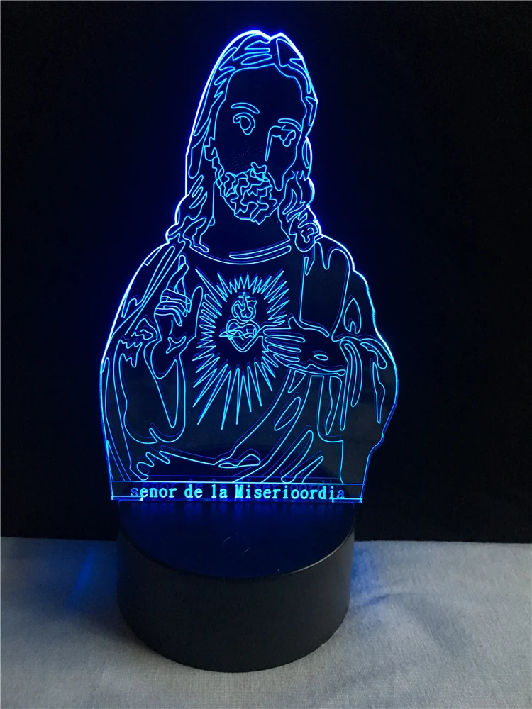 3D LED Table USB Night Light Jesus Christ Jehovah 7 Color Change Desk Lamp Bulbing Gift Optical Illusion Christmas Luces Lampara 3D LED Table USB Night Light Jesus Christ Jehovah 7 Color Change Desk Lamp Bulbing Gift Optical Illusion Christmas Luces Lampara