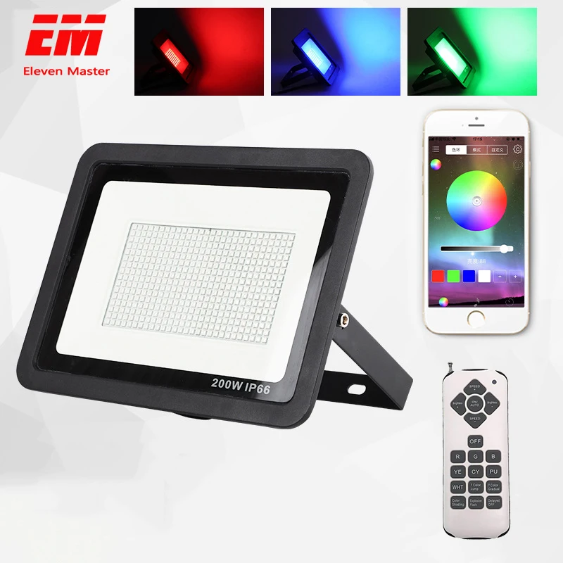 

LED Flood Light RGB Dimmable 30W 50W 100W 220V APP Remote control Bluetooth Smart Floodlights IP66 outdoor led spotlight ZFG0003