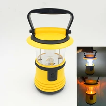 2 Lights Source Yellow/White Light Portable Camping Lanterns Tent Light with Handle Hook For Camping 3* D Size Battery Powered