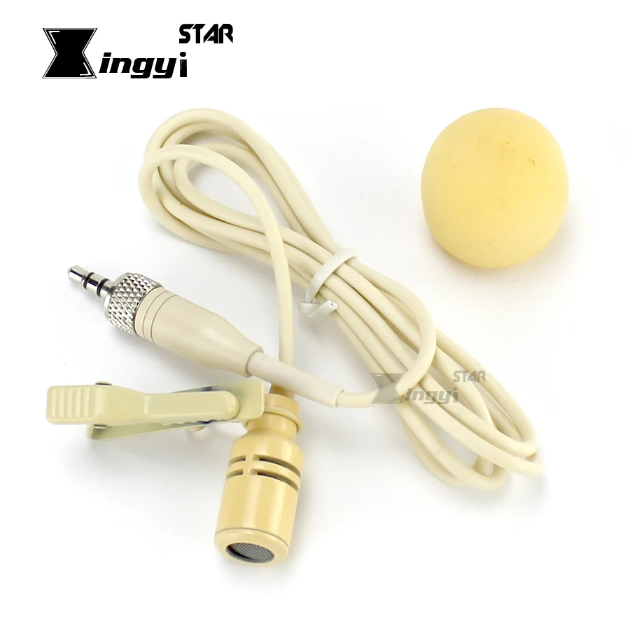 Бежевый галстук на зажиме микрофон конденсатор петличный отворот 3 5 мм винтовой