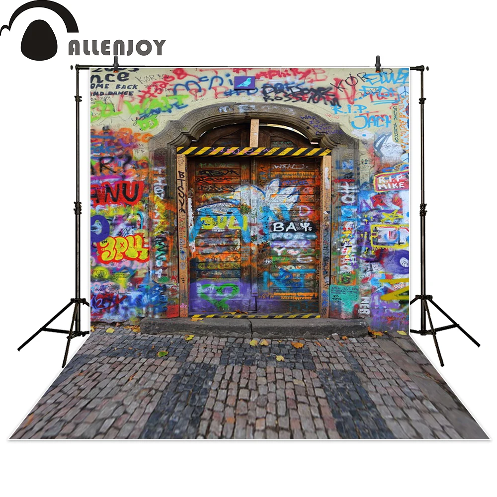 Allenjoy backgrounds for photo studio rock Graffiti wooden