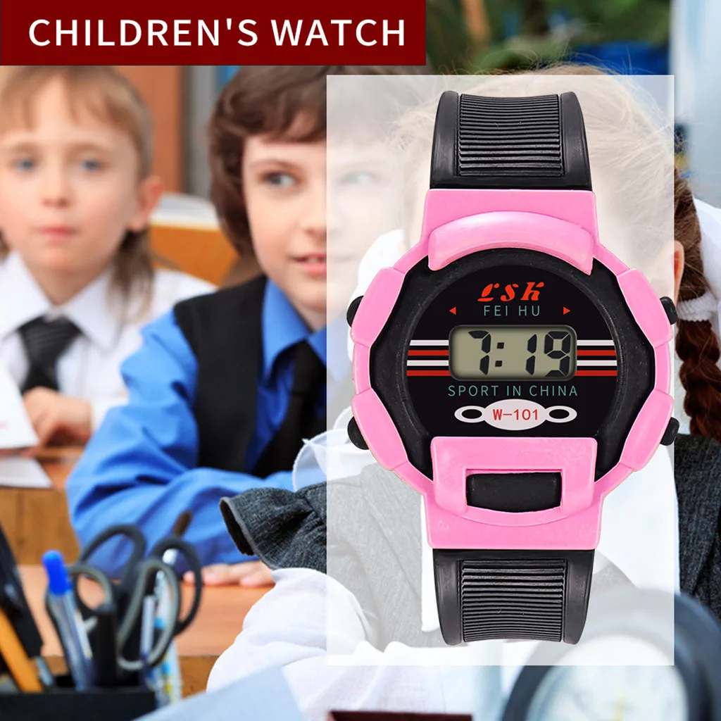LSH модные Повседневное Марка Дети Девушки часы для мальчика аналоговые цифровые спортивные светодиодный электронный Водонепроницаемый