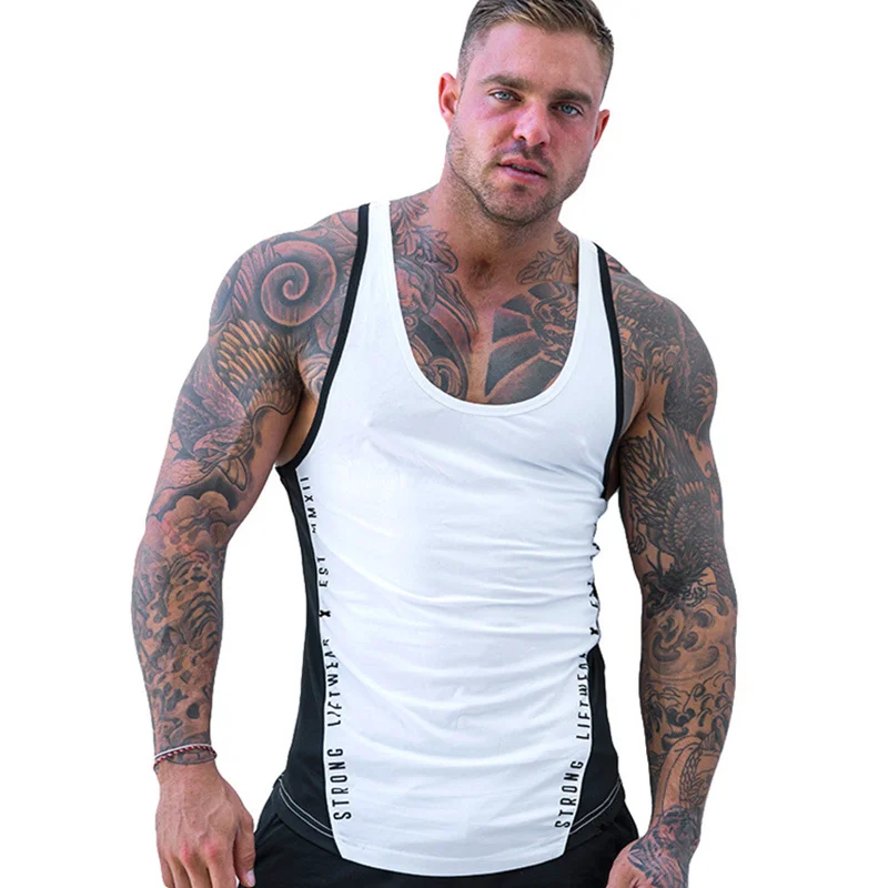 

Mens Bodybuilding Tank tops Gyms Fitness Tight Cotton Sleeveless shirt clothing Golds Stringer Singlet Muscle Man Casual Vest