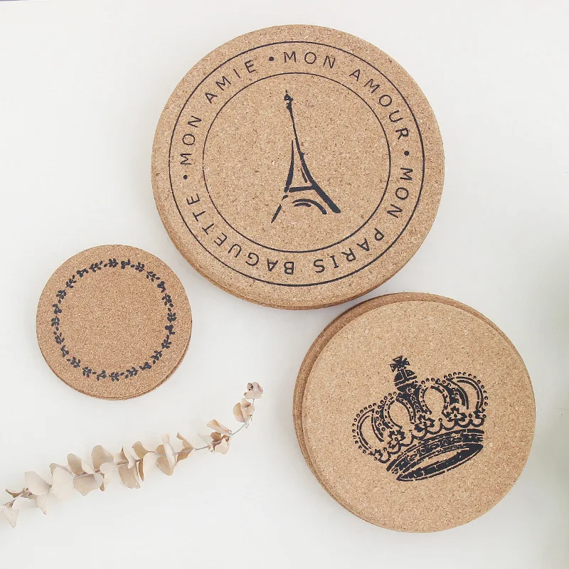 Sqinans Natural Cork Coasters Cup Mat Tea Coffee Mug posavasos Drink Coasters Table Mat Kitchen Placemat Drink onderzetters 1PC