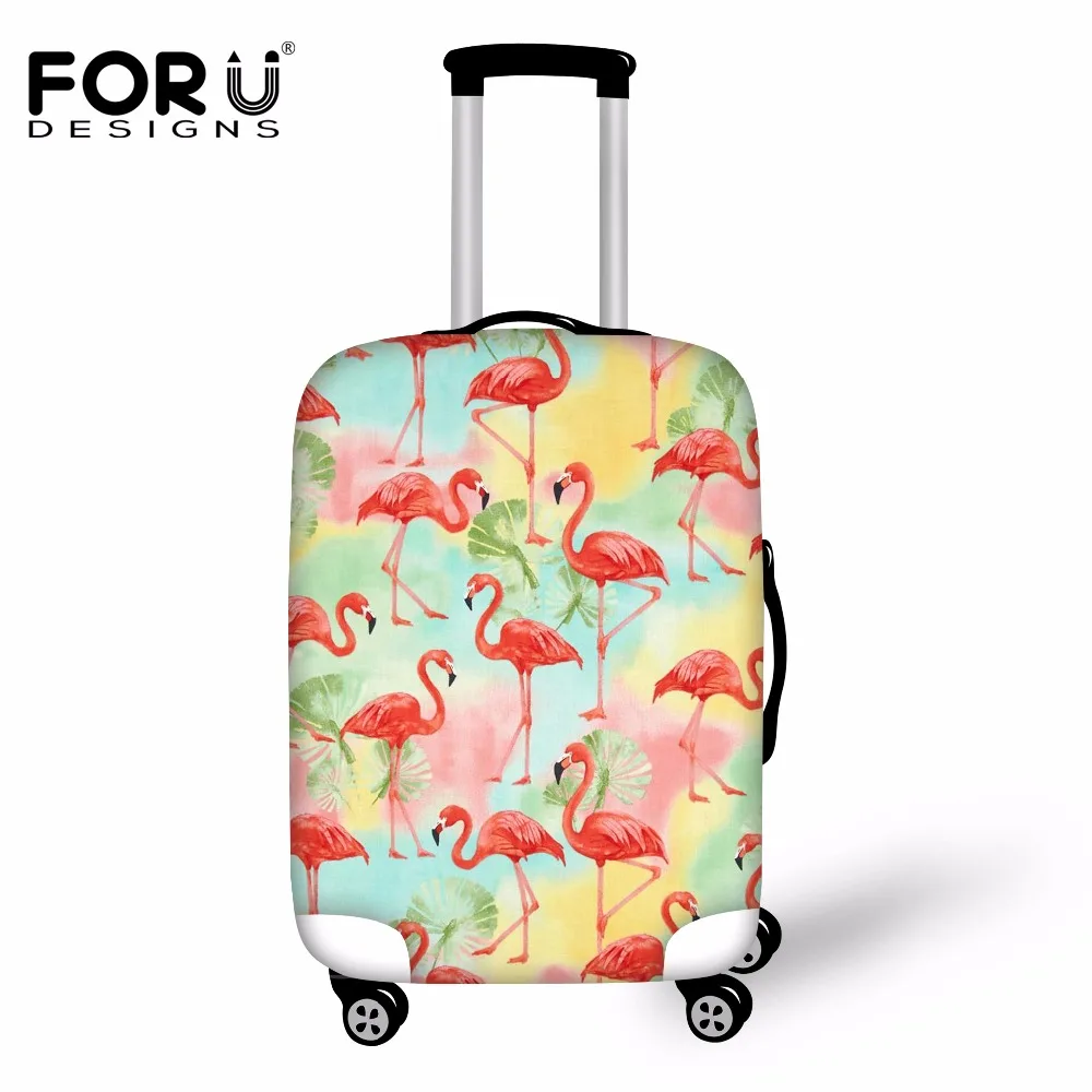 FORUDESIGNS Fashion Tropical Flamingos Design Travel Luggage Protective
