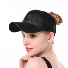 Дропшиппинг блестящий хвост бейсбольная Кепка Женский рюкзак шляпа летняя грязная булочка сетчатые шляпы повседневные регулируемые Твердые крышки