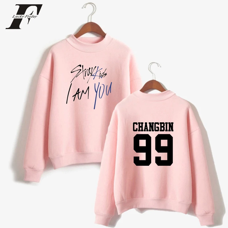 

2018 Stray Kids kpop I Am You oversized hoodies sweatshirts women Unisex Turtlenecks Capless Casual Clothes plus size
