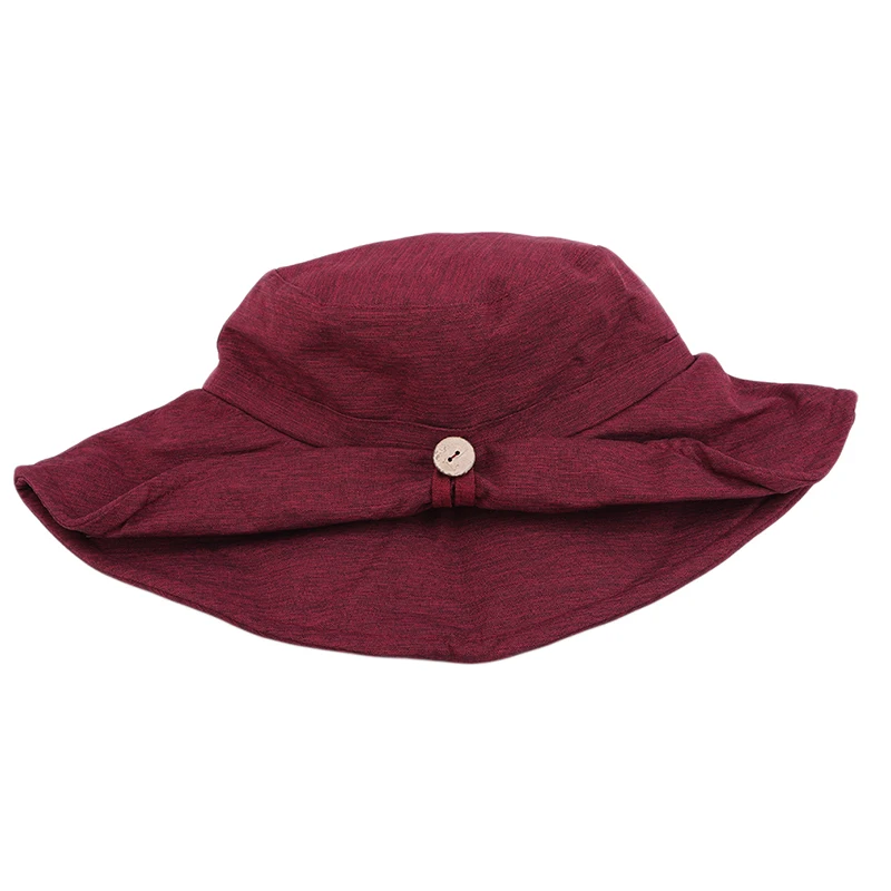 Стиль, Хлопковая женская пляжная солнцезащитная Кепка, складывающаяся кнопка, шляпа от солнца с бантом, уличная, для путешествий, повседневная, модная, с большими полями, Кепка-ведро
