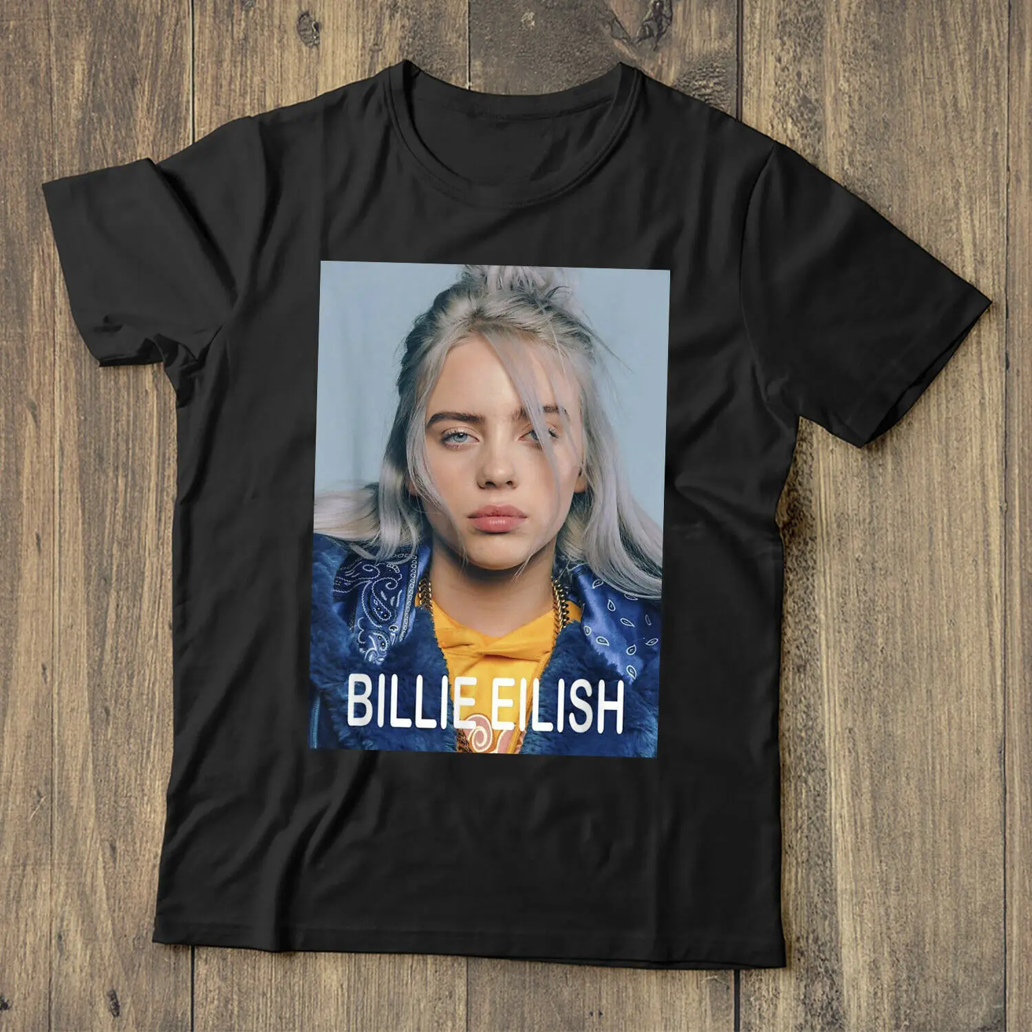 Billie Eilish Поклонники футболка мы любим Billie Eilish черная Хлопковая мужская 3D Мужская Горячая дешевый короткий рукав Мужская футболка