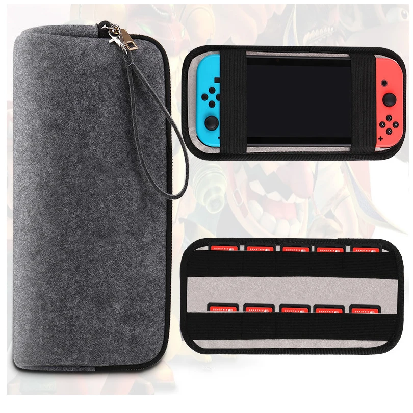 Сумка для хранения для консоли nintendo Switch Pika Чехол Прочный чехол для nintendo NS Switch игровая консоль Войлок сумка аксессуары