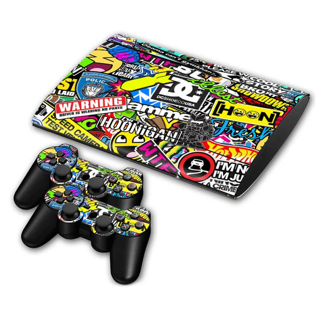 Special Offers Skin Sticker Decal for PS3 Slim 4000 PlayStation 3 Console and Controllers For PS3 Slim 4000 Skins Sticker Vinyl - Graffiti Boom