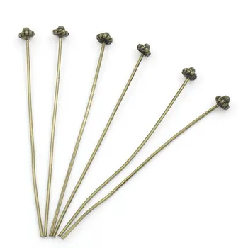 

Zinc metal alloy Ball Head Pins Antique Bronze 5.2cm(2") long, 0.7mm ( gauge), 4 PCs
