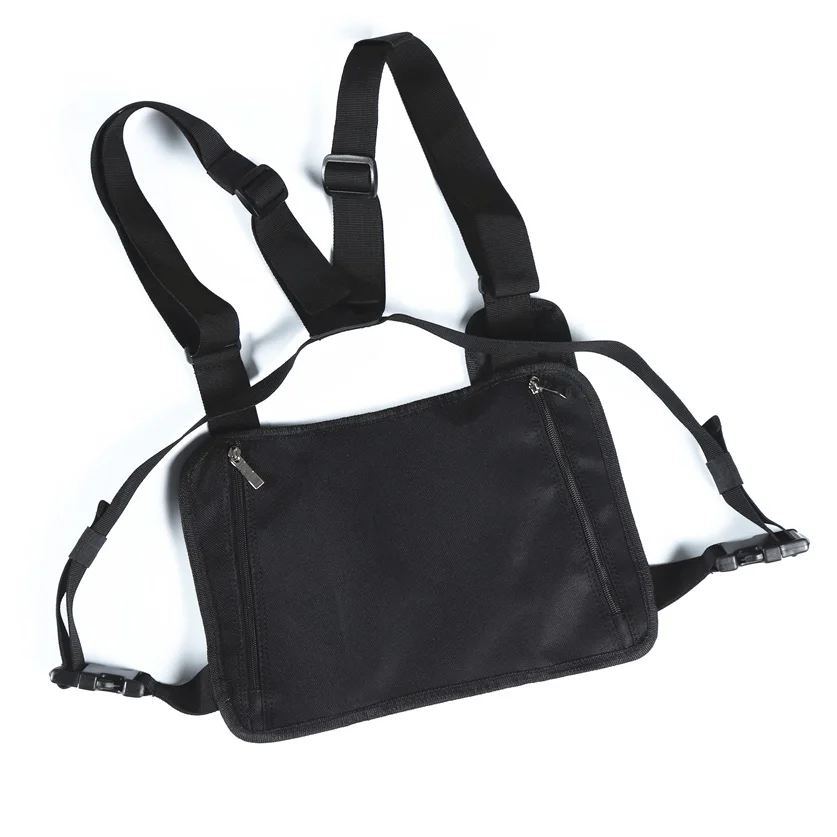 Модная нагрудная сумка в стиле хип-хоп Уличная функциональная тактическая нагрудная сумка через плечо Kanye West рюкзак, сумка-пояс черного цвета