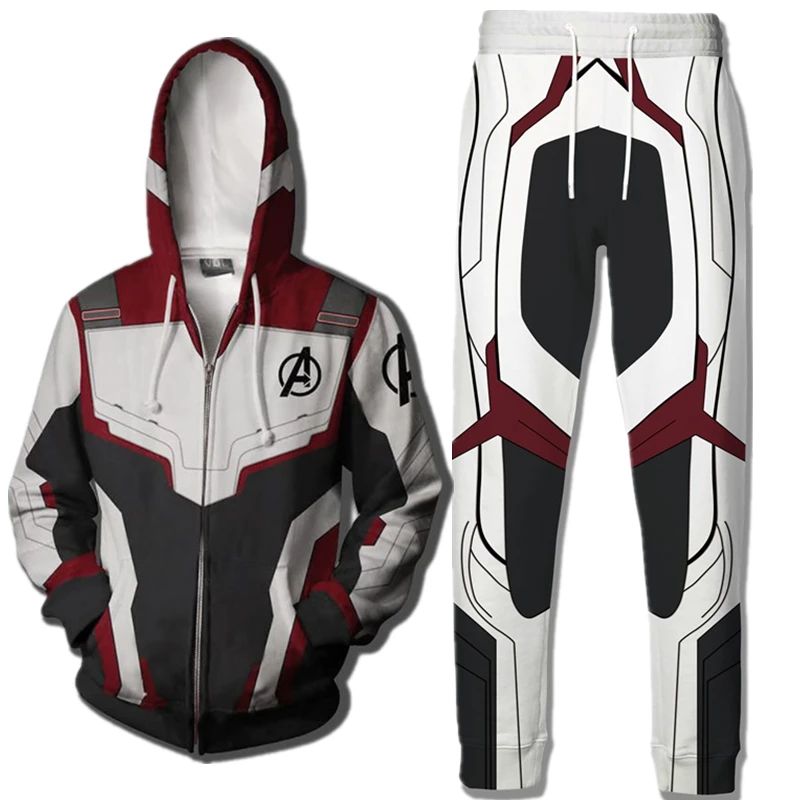 Avengers Endgame Quantum Realm Hoodies Coat Casual Pants Superhero Sweatshirt Cosplay Costume