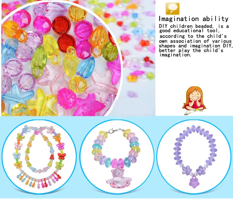 Новинка 150 шт. бусы DIY Дети ручной работы ожерелье подарок детские акриловые бусины обучающая игрушка