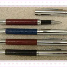 Металлическая шариковая ручка, кожаная авторучка