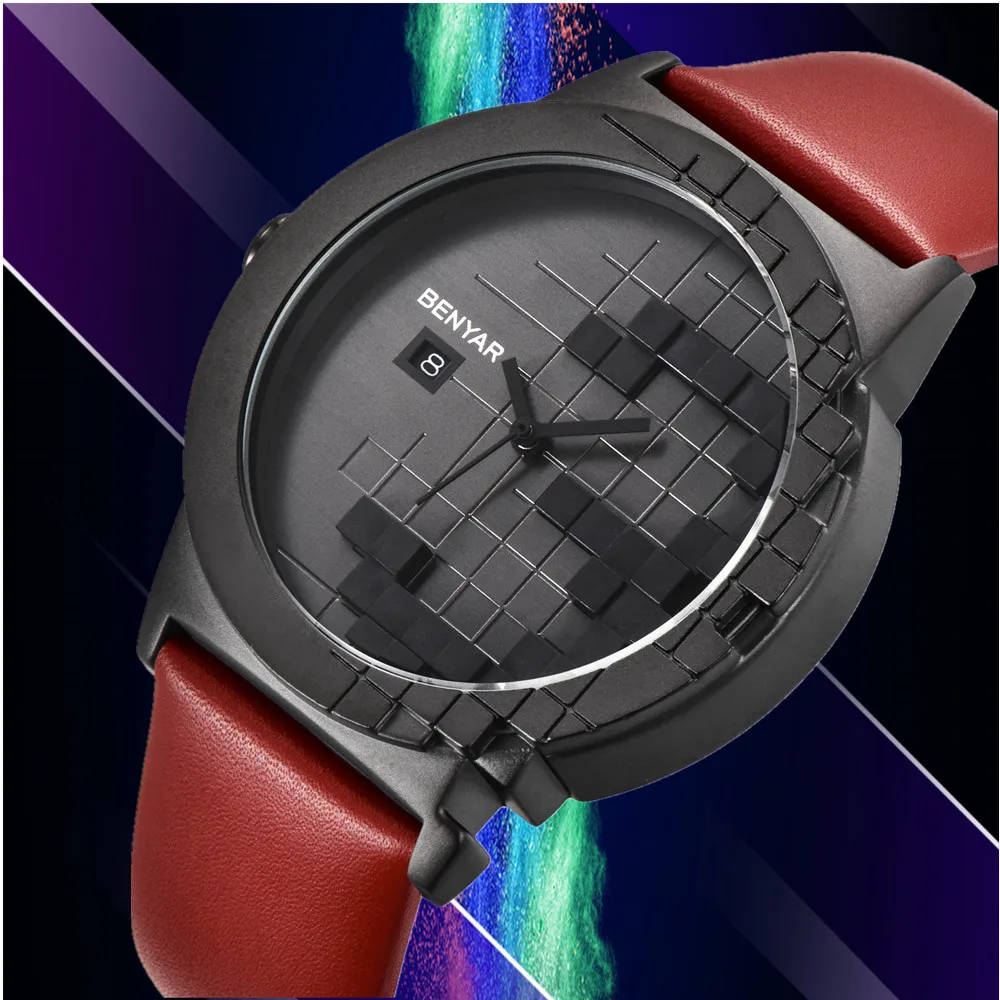 

BENYAR Brand 3D Dial Design Fashion Casual Women's Watches Reloj Mujer Genuine Leather Strap Quartz Dress Watch Relogio Feminino