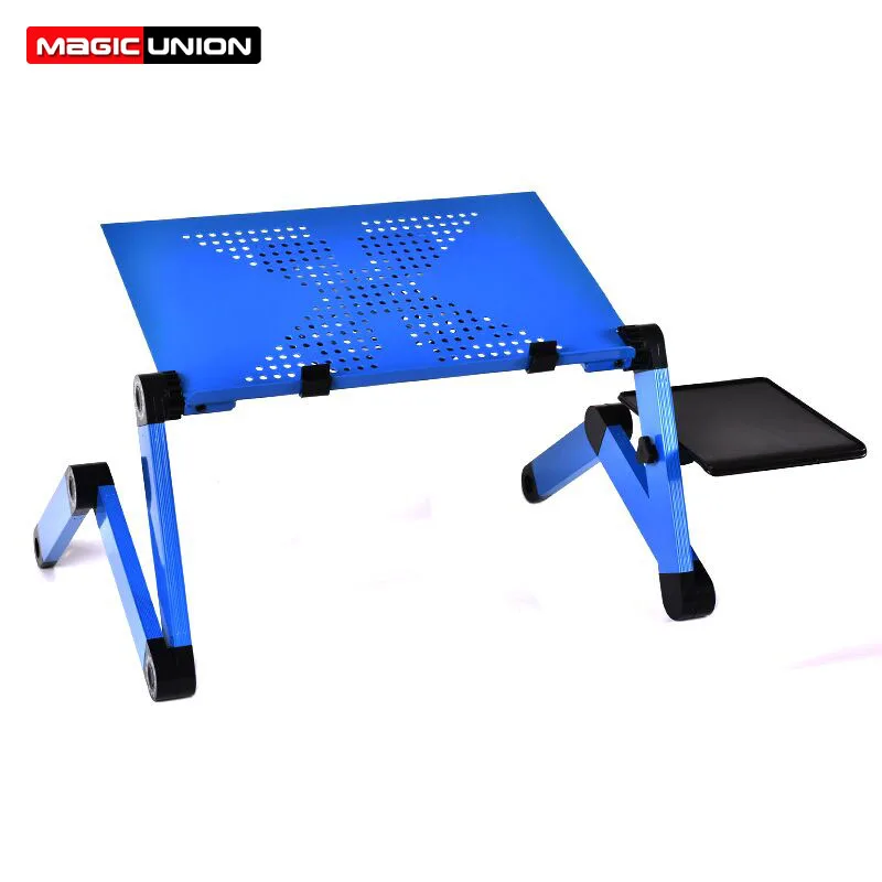 

Magic Union Adjustable Laptop Desk Folding Notebook Desktop Stand With Cooling Fan Laptop Bed Table Bed Tray Study Desk