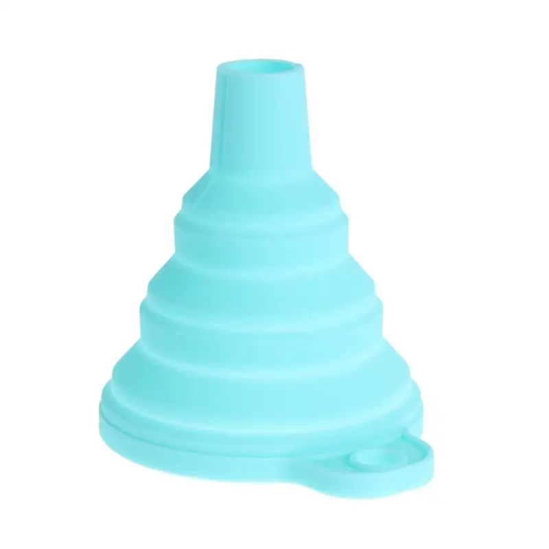 6 цветов Складная воронка силиконовая Складная воронка для жидкого порошка для переноса бутылки с водой Воронка для кухни - Цвет: Sky blue