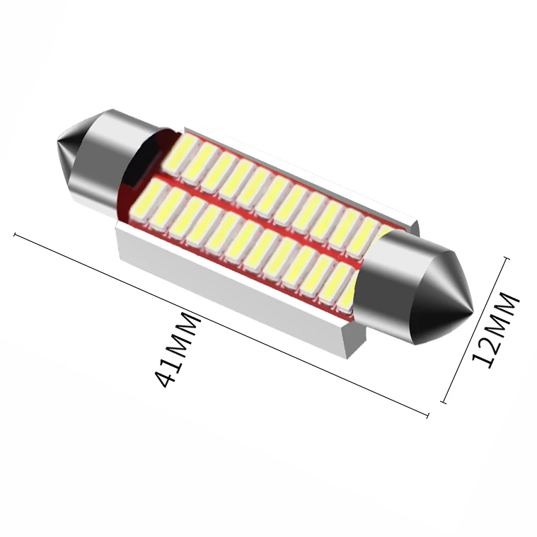 31 мм 36 мм 39 мм 42 мм C5W C10W 4014 SMD СВЕТОДИОДНЫЙ CANBUS без ошибок автомобильный фестонный светильник интерьерные купольные огни автомобильная карта крыша лампа для чтения белая - Испускаемый цвет: 41mm