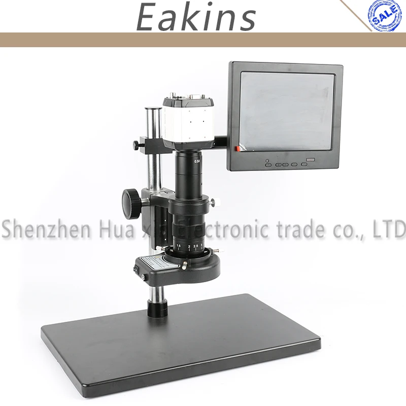 

2.0MP 720P HD Industry Video Microscope Camera VGA USB AV TV + 180X/300X C-Mount Lens+Stand Holder+144 LED Light+8-inch screen
