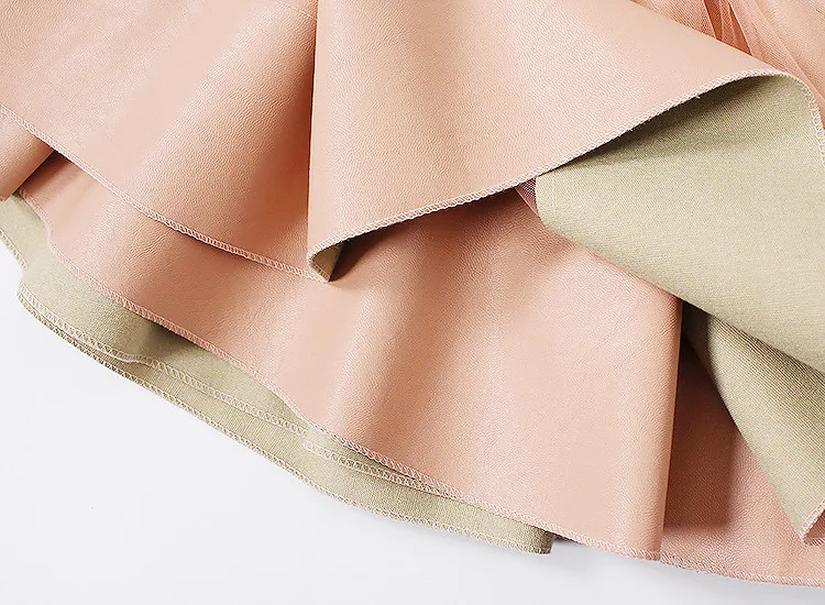 Fanfiluca Girls Skirts 2018 New Baby Girl PU Faux Leather Mesh Patchwork Skirt Autumn Clothes Girls 8 Years Pink Tutu Pettiskirt007