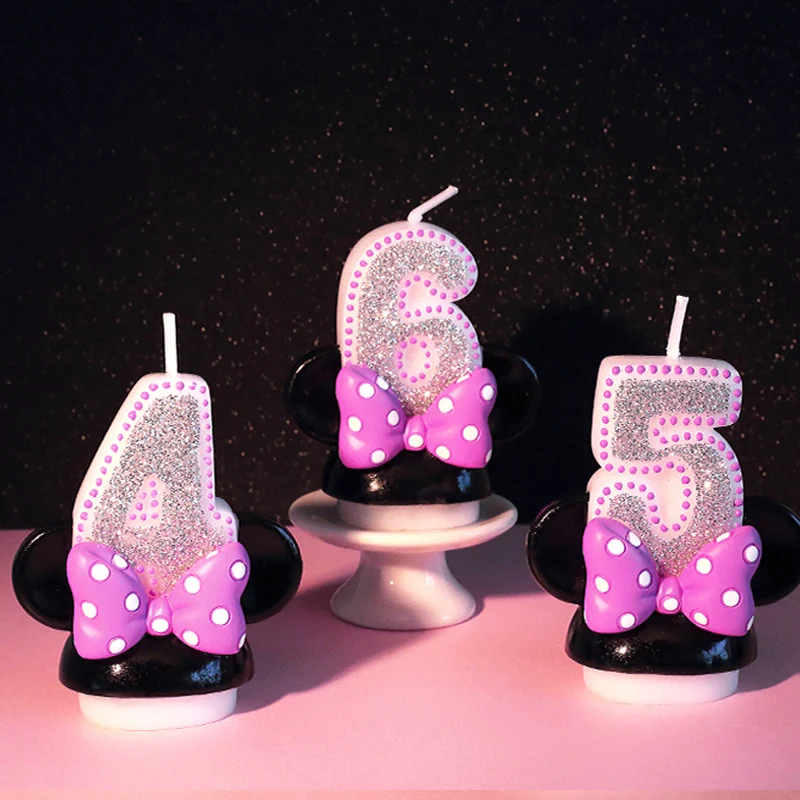 1 шт., цифры на день рождения для торта, Мультяшные цифровые свечи для торта на день рождения, розовый бездымный художественный Ночной светильник, декор торта, подарок на день рождения