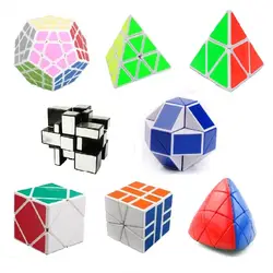 8 шт./компл. Shengshou белый странно форма головоломки Cube комплект Скорость Твист головоломки Комплект пакет Cube ПВХ и матовая Наклейки cubo Puzzle