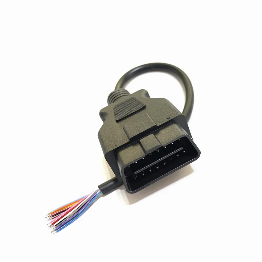 50 шт./партия, Автомобильная диагностика OBD 2, 16 Pin, мужской переходник с удлинителем, диагностический кабель, открывающийся кабель OBD 2, торцевой кабель OBD