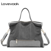 LOVEVOOK женская сумка, женская сумка через плечо, женская сумка-тоут из спилка, сумка для офиса, большие сумочки и сумки