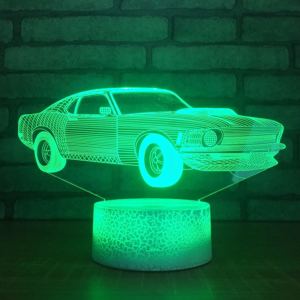 Креативная Новинка Ночная светодиодная Подарочная 3d лампа для спальни цветная